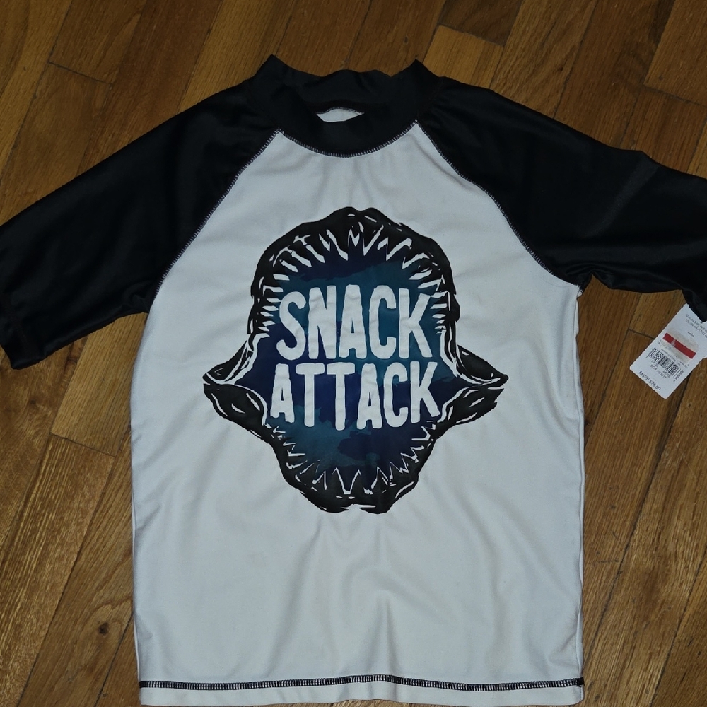 Carter's Snack Attack Kids Swim Rashguard - Black and White